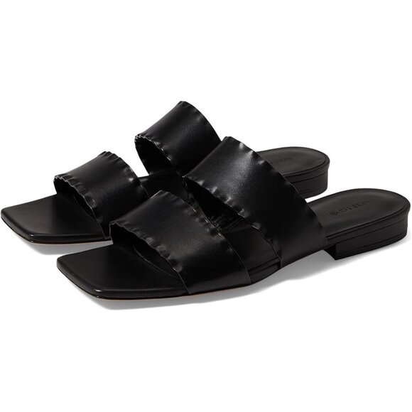 Vince Shoes - VINCE Zofi Mafalda Slide Sandal Shoe Leather 8.5 Black